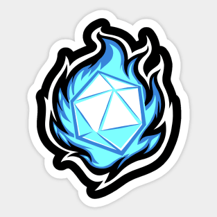 Flaming d20 V4 Sticker